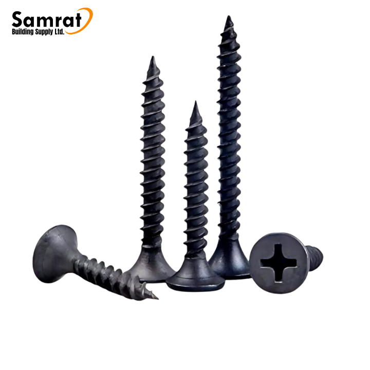 6 x 1-5/8" Drywall Screws – Coarse Thread, Black Phosphate