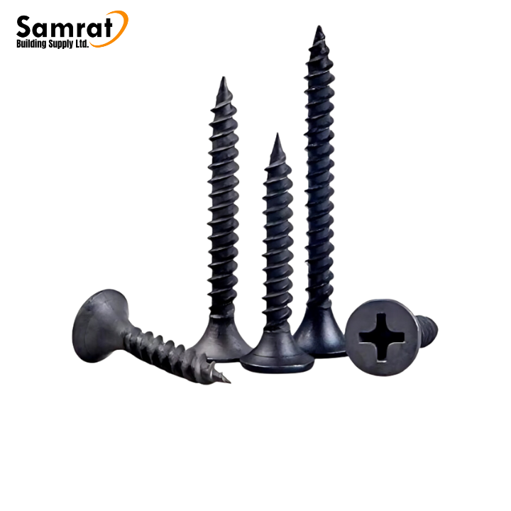 6 x 1-5/8" Drywall Screws – Fine Thread, Black Phosphate Finish