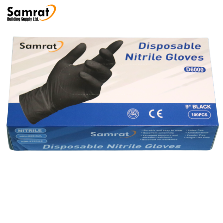 4 Mil Nitrile Industrial Gloves Black