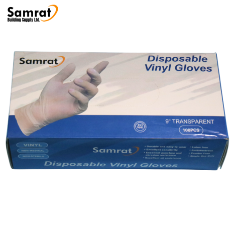 4 Mil Vinyl Industrial Gloves Transparent
