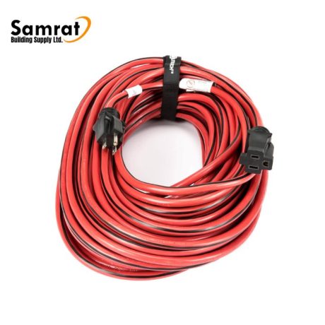 Extension Cord 16/3G 100' (Red & Black) Lighted Outlet