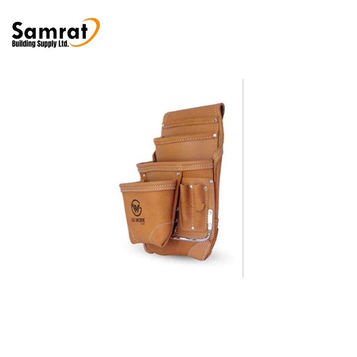 Multi Pocket Leather Nail-Tool Pouch Bag- Mechtools