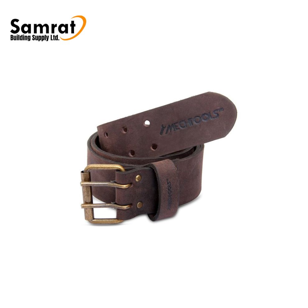 2" Tanned Leather Tool Belt with Double Buckle - Mechtools