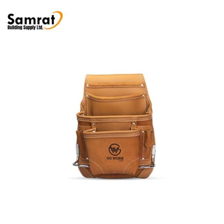 3 Pocket Nail & Tool Leather Pouch Bag - Mechtools